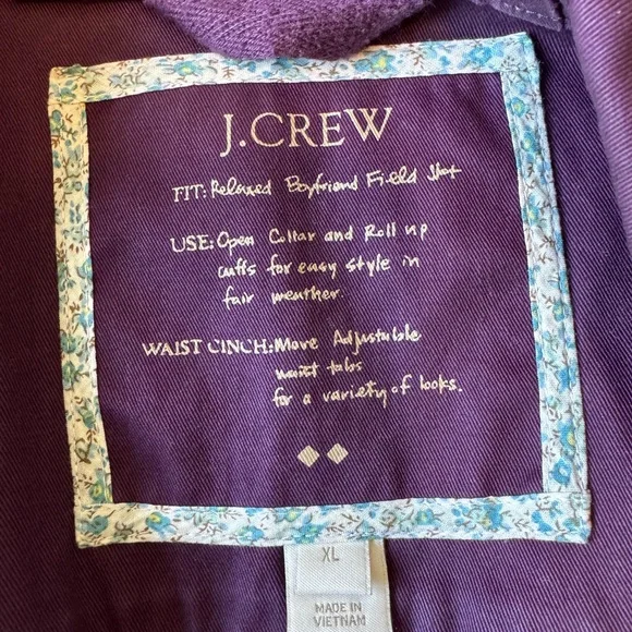 J. Crew Purple Utility Jacket with Gold-Tone Hardware - Picture 2 of 3